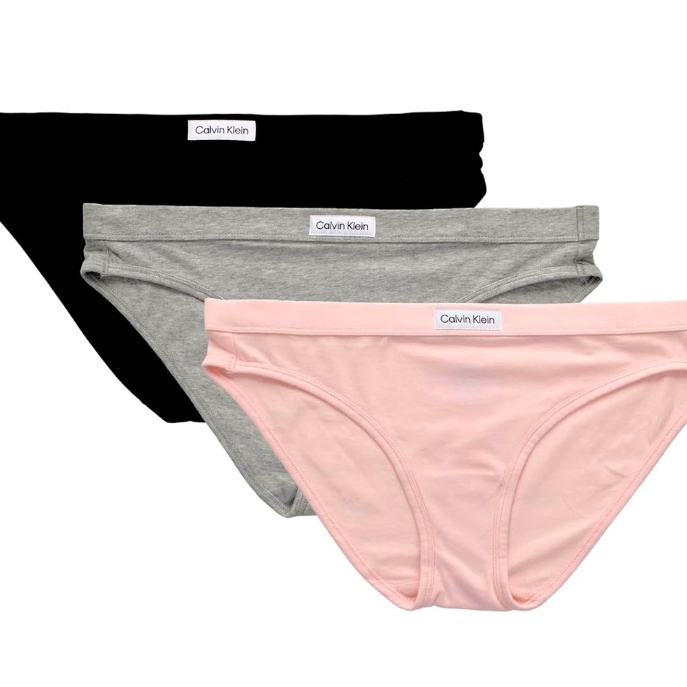 Calvin Klein Women’s Bikini Panties 3-Pack – Cotton Stretch Underwear Size S EUC